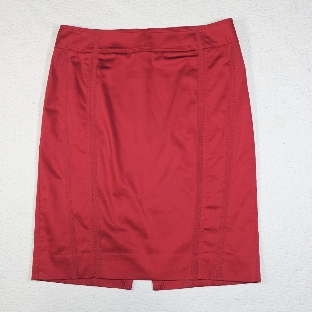 White House Black Market Deep Red Pencil Skirt